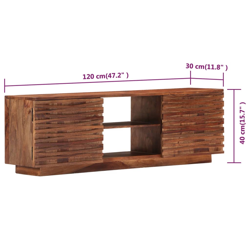 Meuble TV 120x30x40 cm Bois solide