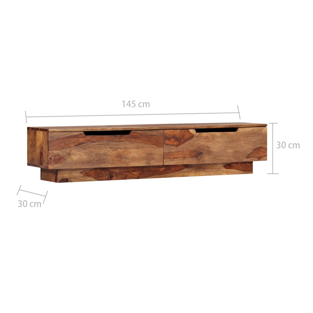 Meuble TV 145x30x30 cm Bois massif