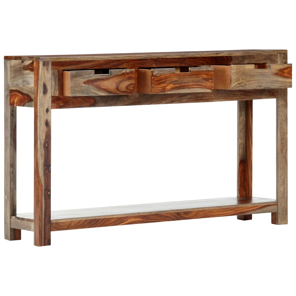 Table console avec 3 tiroirs 120x30x75 cm Bois massif