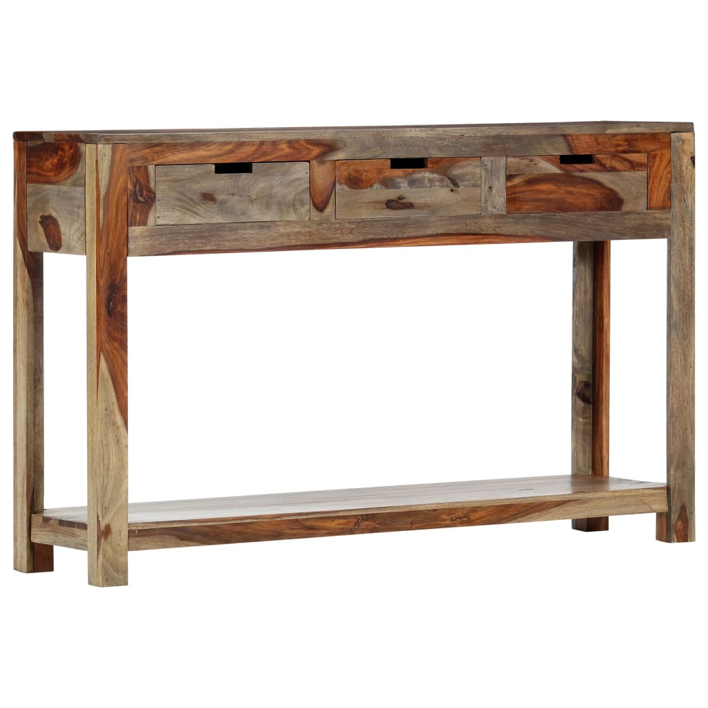 Table console avec 3 tiroirs 120x30x75 cm Bois massif