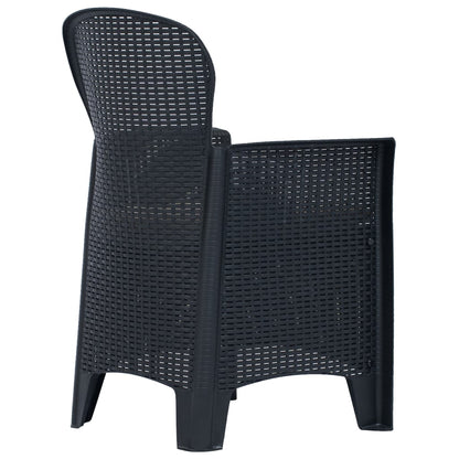 Chaises de jardin lot de 2 avec coussin Anthracite Plastique