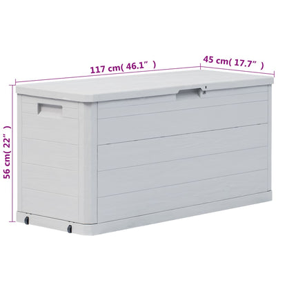 Boîte de rangement de jardin 280 L Gris clair