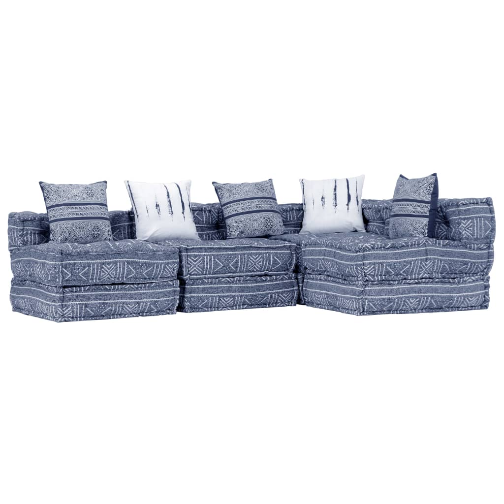 Pouf modulaire à 4 places Indigo Tissu