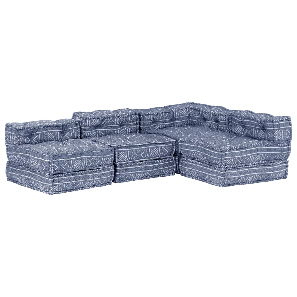 Pouf modulaire à 4 places Indigo Tissu