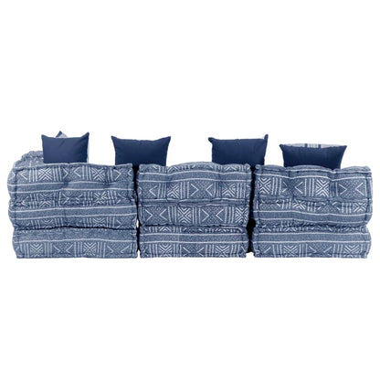 Pouf modulaire à 4 places Indigo Tissu