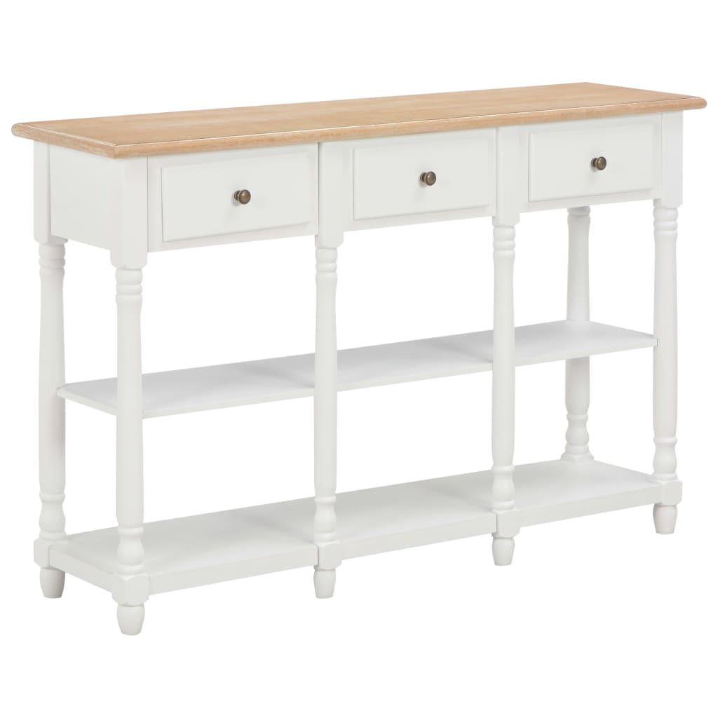 Table console Blanc 120x30x76 cm MDF