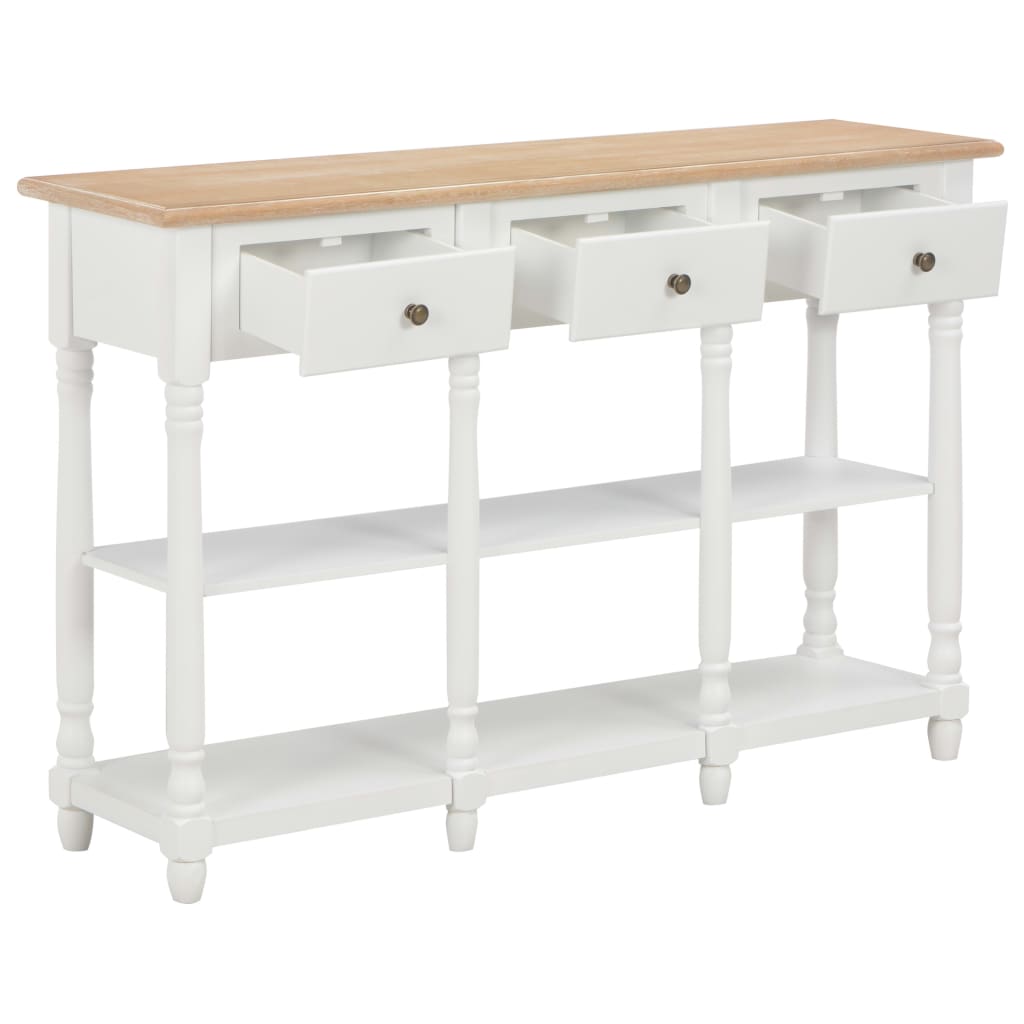 Table console Blanc 120x30x76 cm MDF