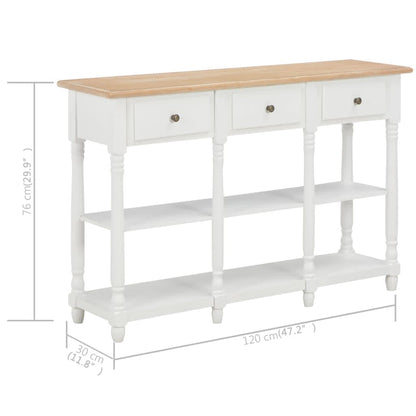 Table console Blanc 120x30x76 cm MDF