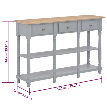 Table console Gris 120x30x76 cm MDF