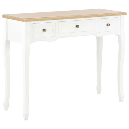 Table de console et coiffeuse avec 3 tiroirs Blanc