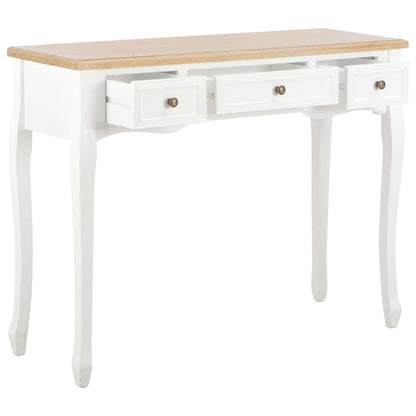 Table de console et coiffeuse avec 3 tiroirs Blanc