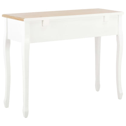 Table de console et coiffeuse avec 3 tiroirs Blanc