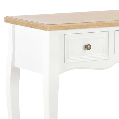 Table de console et coiffeuse avec 3 tiroirs Blanc