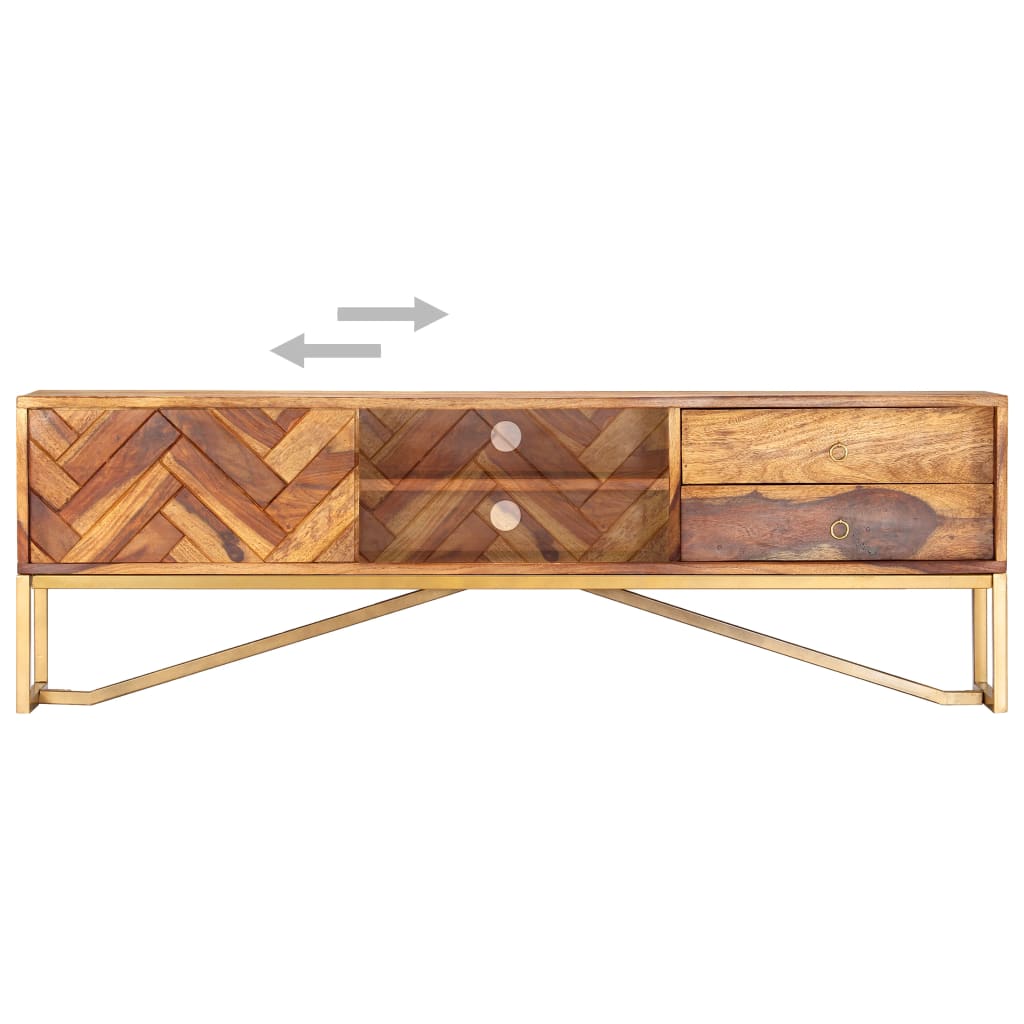 Meuble TV 140x30x45 cm Bois de Sesham massif