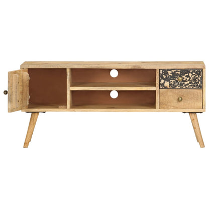 Meuble TV 100x30x45 cm bois massif de manguier