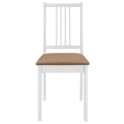 Chaises à manger avec coussins lot de 4 blanc bois solide