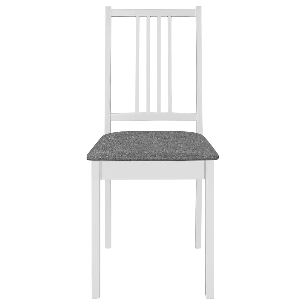 Chaises à manger avec coussins lot de 2 blanc bois solide