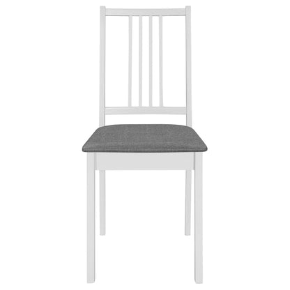 Chaises à manger avec coussins lot de 2 blanc bois solide