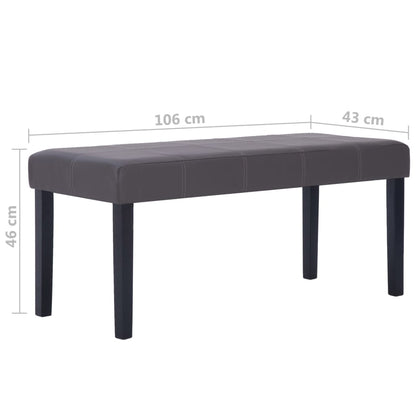 281309 vidaXL Bench 106 cm Grey Faux Leather