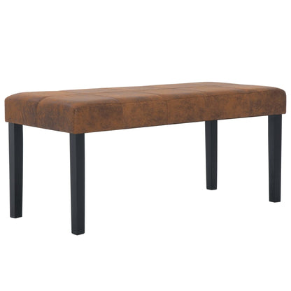 Banc 106 cm Marron Similicuir daim