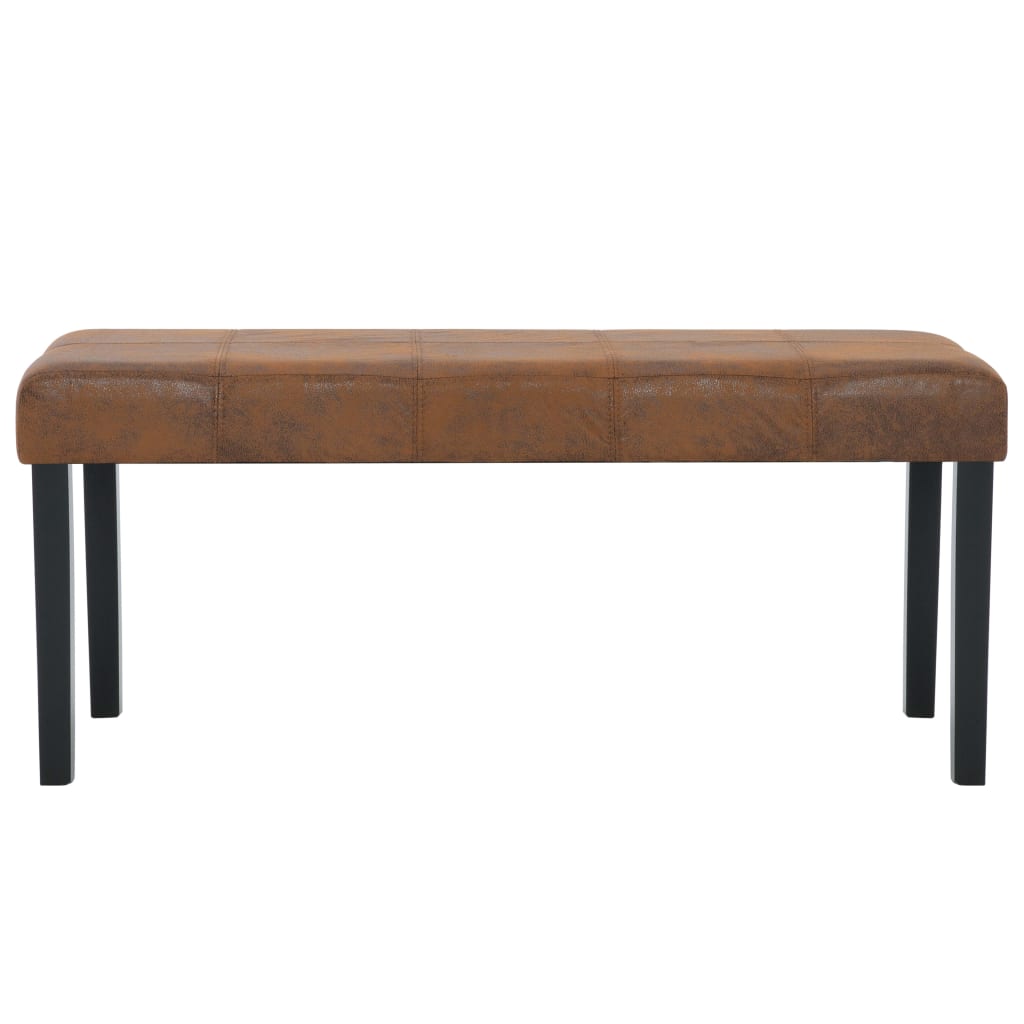 Banc 106 cm Marron Similicuir daim