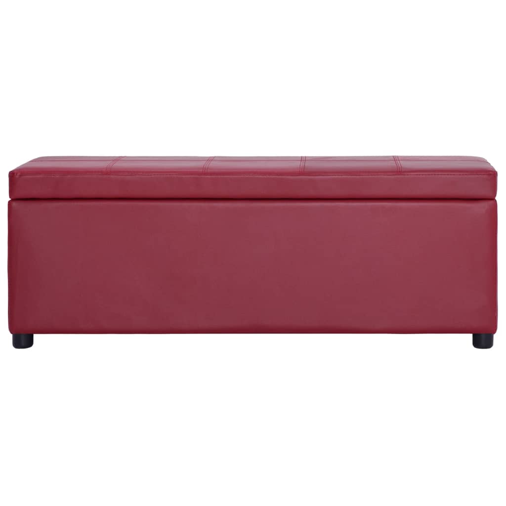 Banc avec compartiment de rangement 116 cm Bordeaux Similicuir