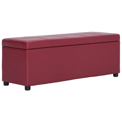 Banc avec compartiment de rangement 116 cm Bordeaux Similicuir