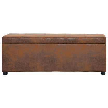 Banc avec compartiment de rangement 116 cm Marron Similicuir