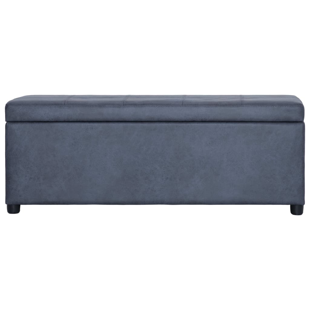 Banc avec compartiment de rangement 116 cm Gris Similicuir daim