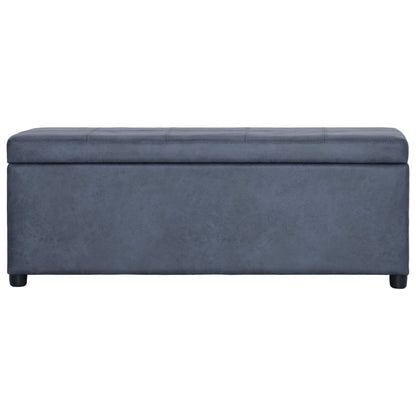 Banc avec compartiment de rangement 116 cm Gris Similicuir daim