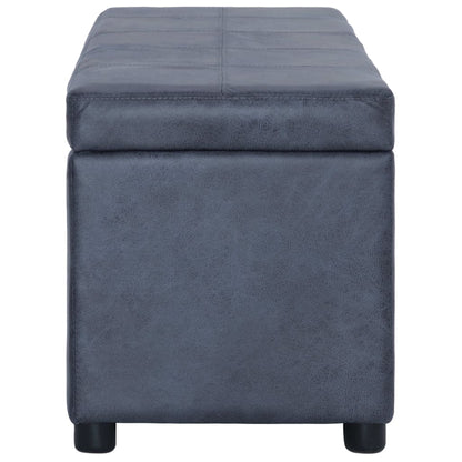 Banc avec compartiment de rangement 116 cm Gris Similicuir daim