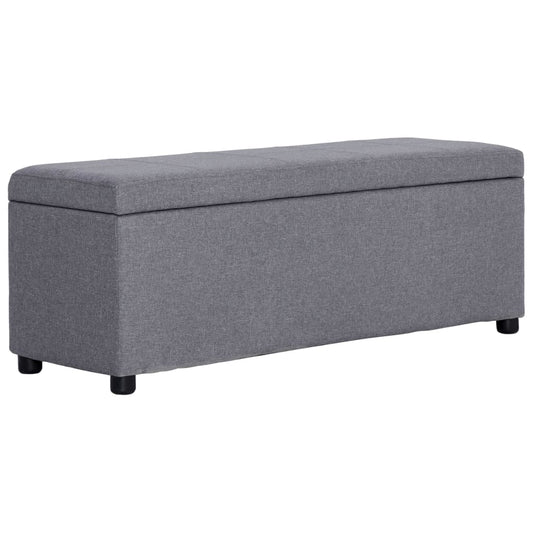 Banc avec compartiment de rangement 116 cm Gris clair Polyester