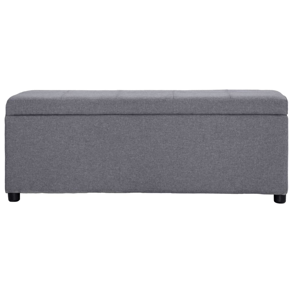 Banc avec compartiment de rangement 116 cm Gris clair Polyester