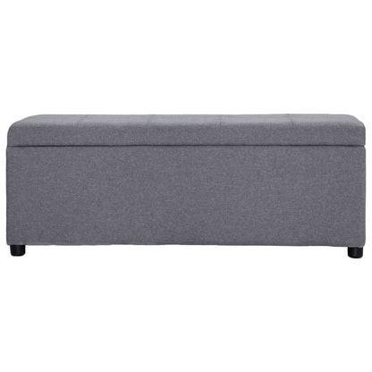 Banc avec compartiment de rangement 116 cm Gris clair Polyester