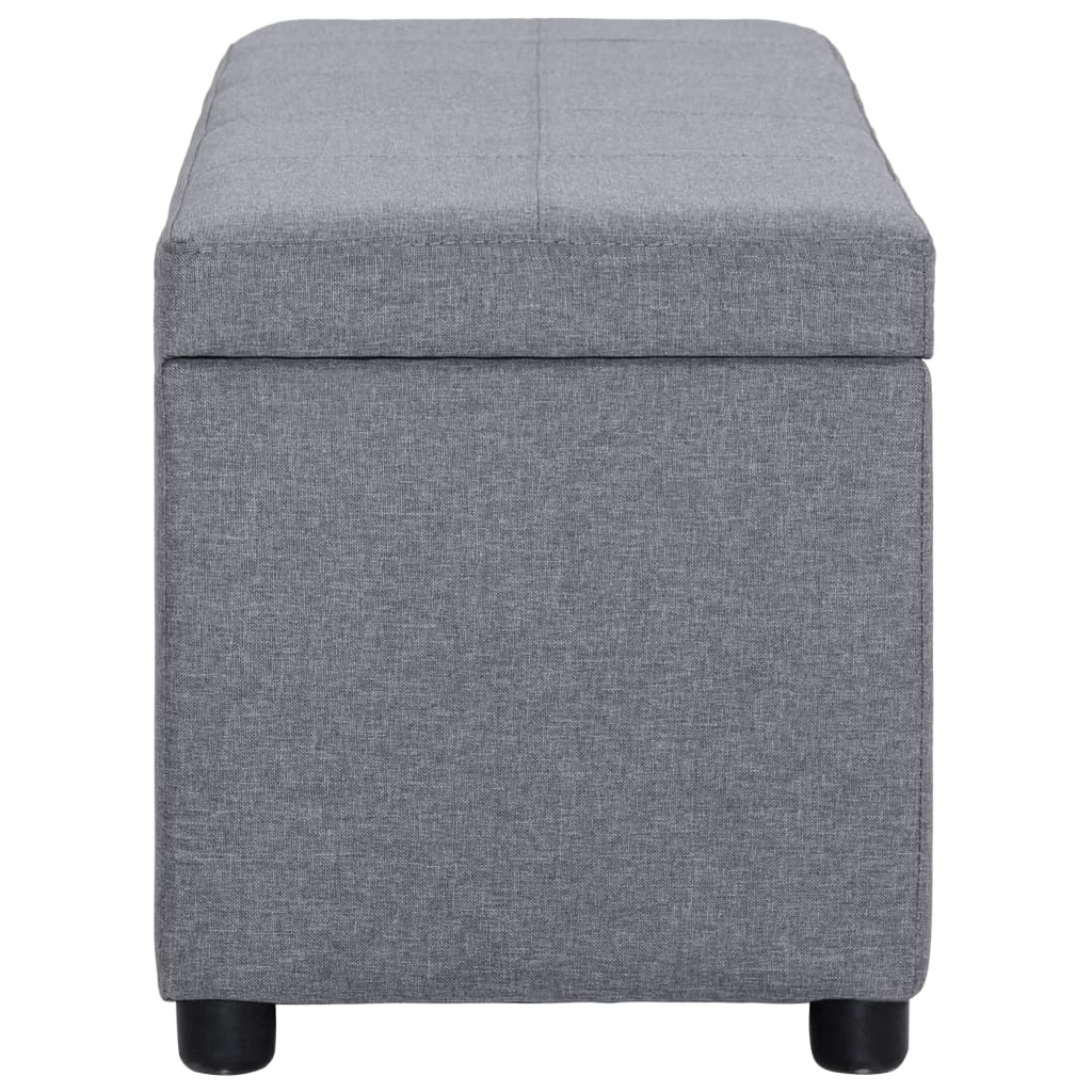 Banc avec compartiment de rangement 116 cm Gris clair Polyester