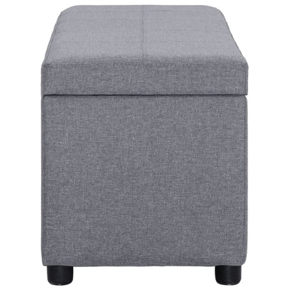 Banc avec compartiment de rangement 116 cm Gris clair Polyester