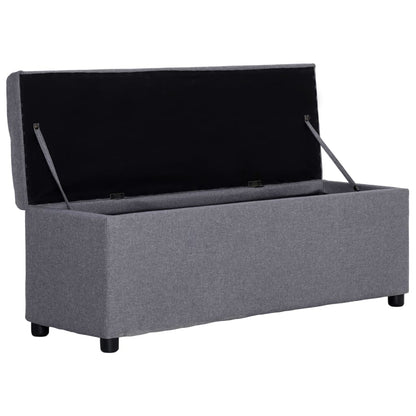 Banc avec compartiment de rangement 116 cm Gris clair Polyester