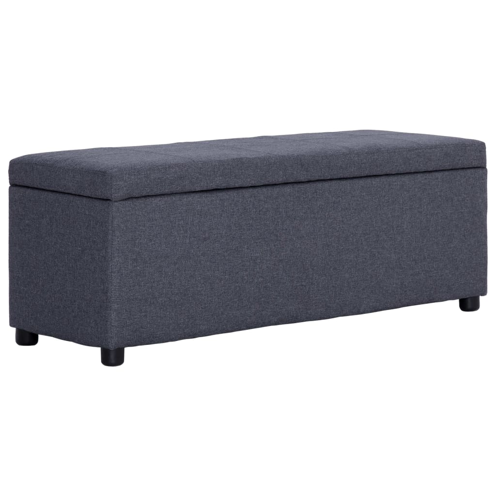 Banc avec compartiment de rangement 116 cm Gris foncé Polyester