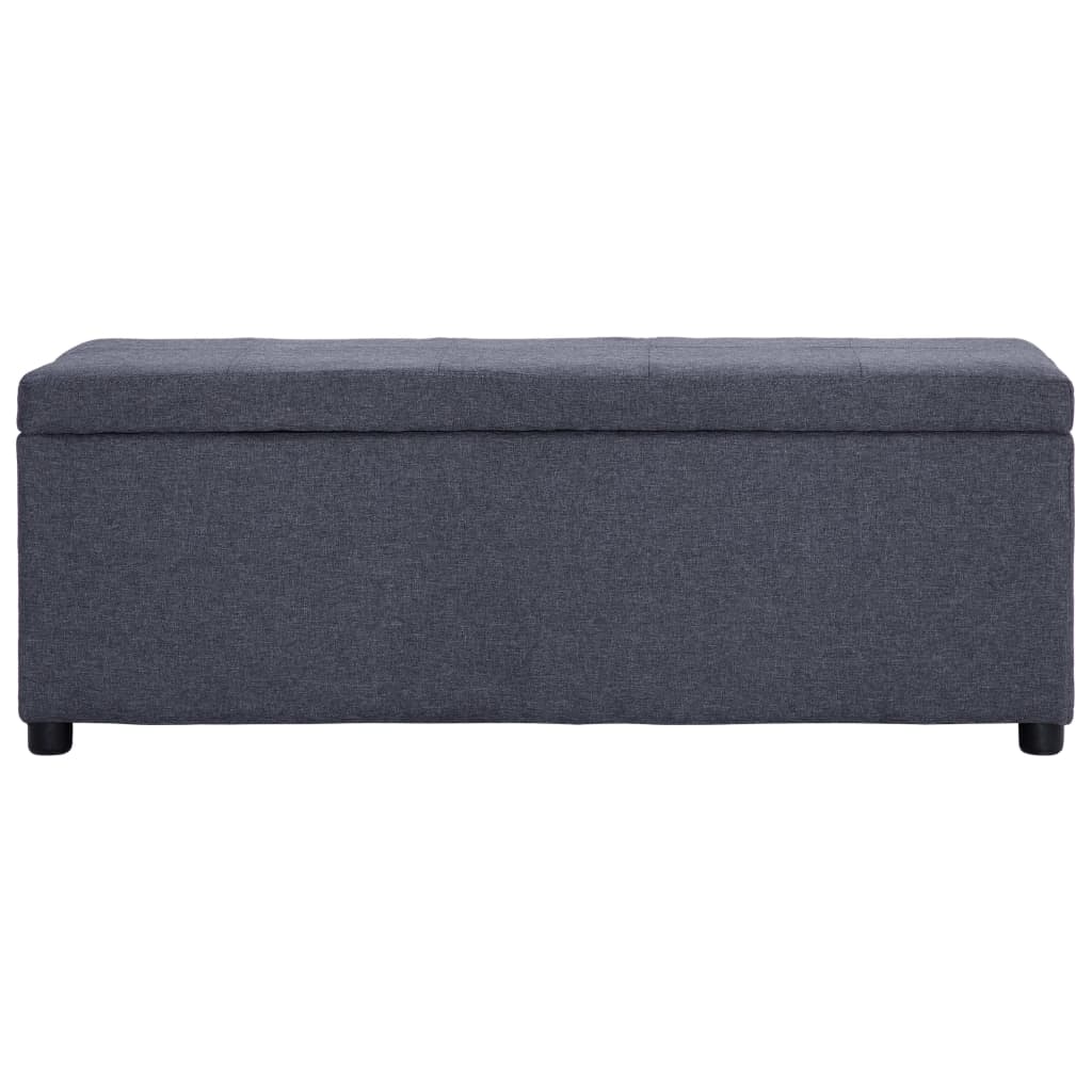 Banc avec compartiment de rangement 116 cm Gris foncé Polyester