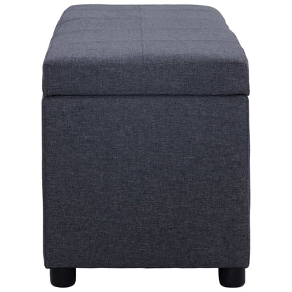 Banc avec compartiment de rangement 116 cm Gris foncé Polyester