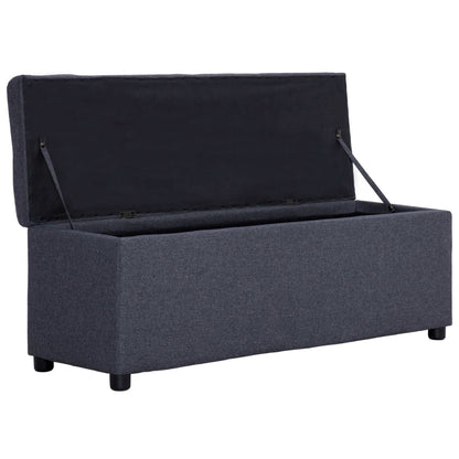 Banc avec compartiment de rangement 116 cm Gris foncé Polyester