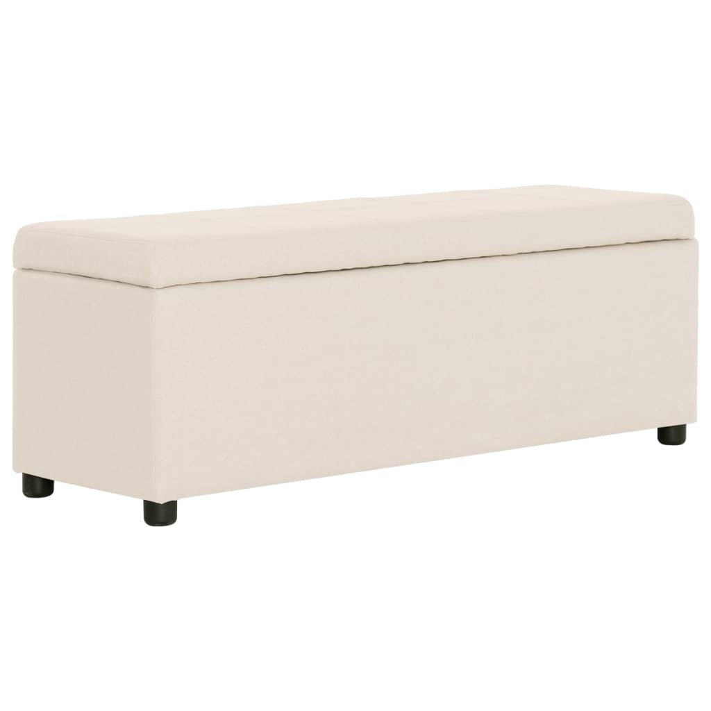 Banc avec compartiment de rangement 116 cm Crème Polyester