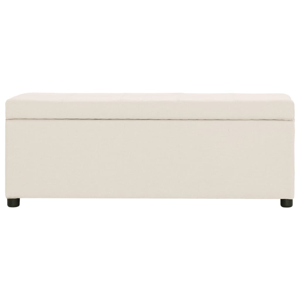 Banc avec compartiment de rangement 116 cm Crème Polyester