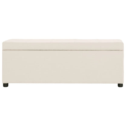 Banc avec compartiment de rangement 116 cm Crème Polyester