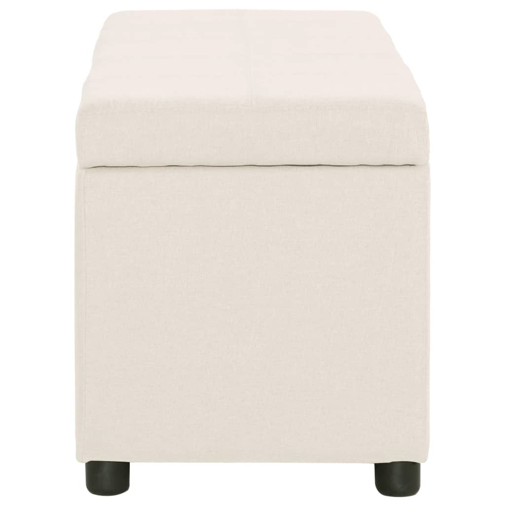 Banc avec compartiment de rangement 116 cm Crème Polyester