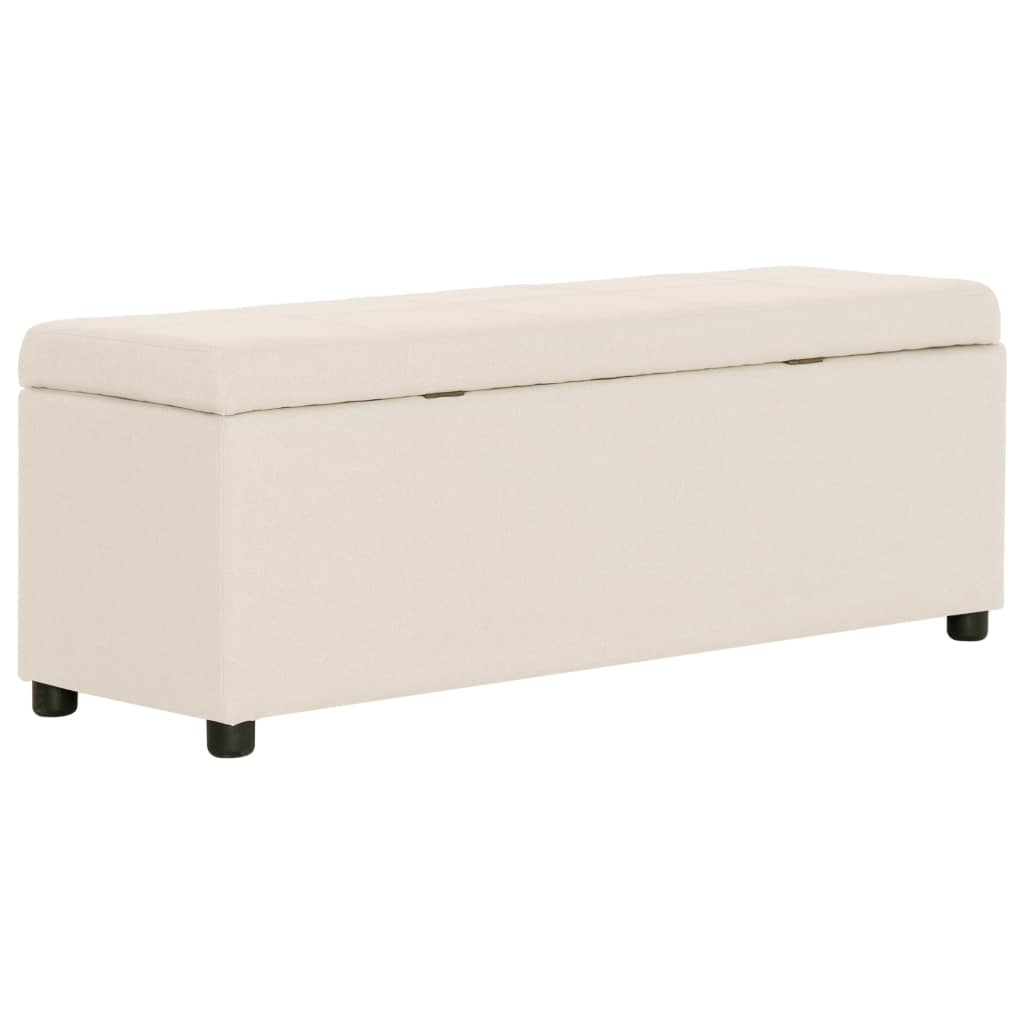 Banc avec compartiment de rangement 116 cm Crème Polyester