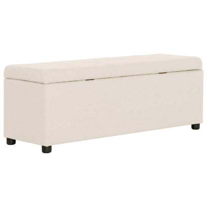 Banc avec compartiment de rangement 116 cm Crème Polyester