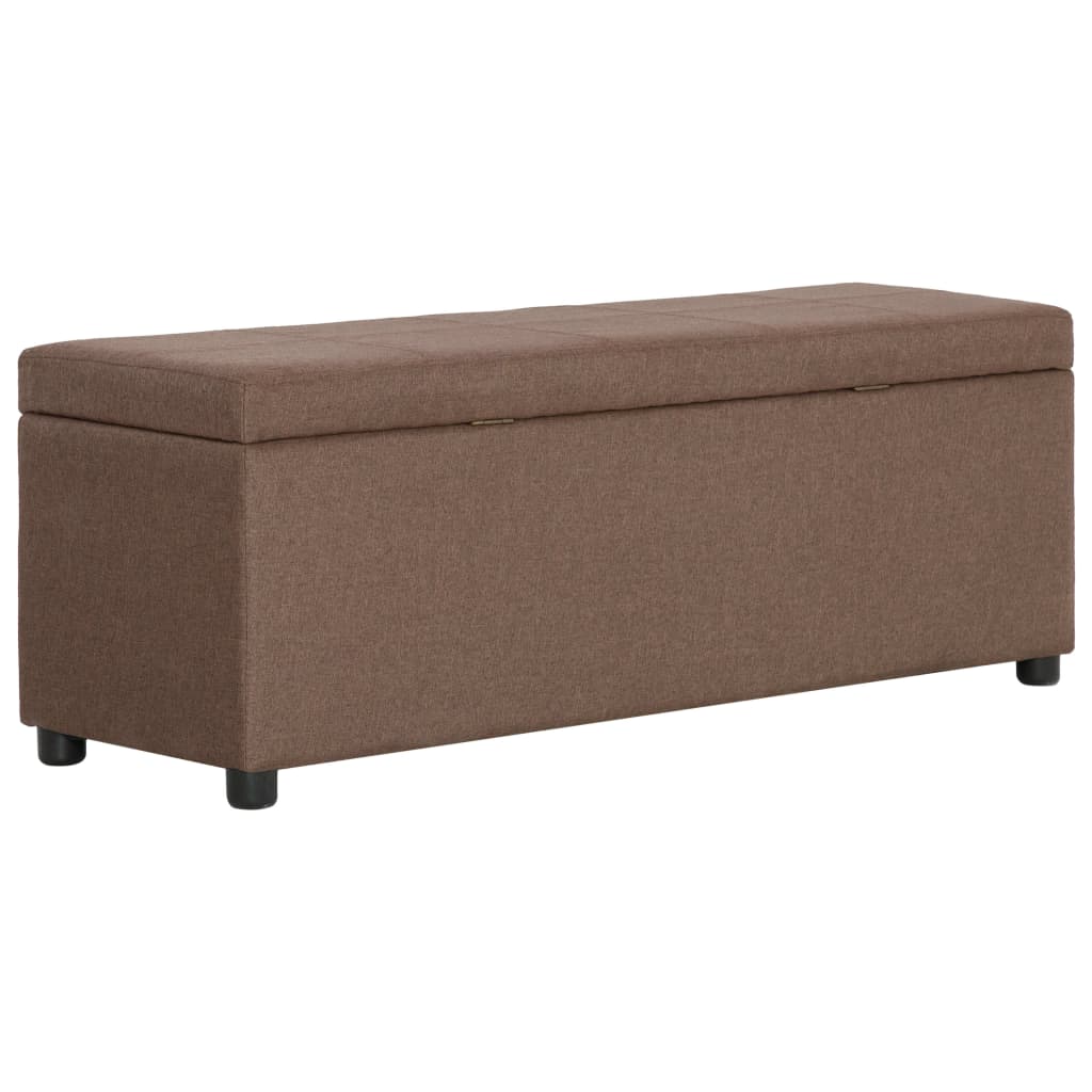 Banc avec compartiment de rangement 116 cm Marron Polyester