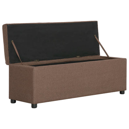 Banc avec compartiment de rangement 116 cm Marron Polyester