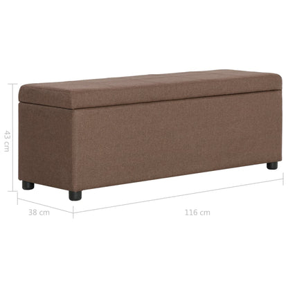 Banc avec compartiment de rangement 116 cm Marron Polyester